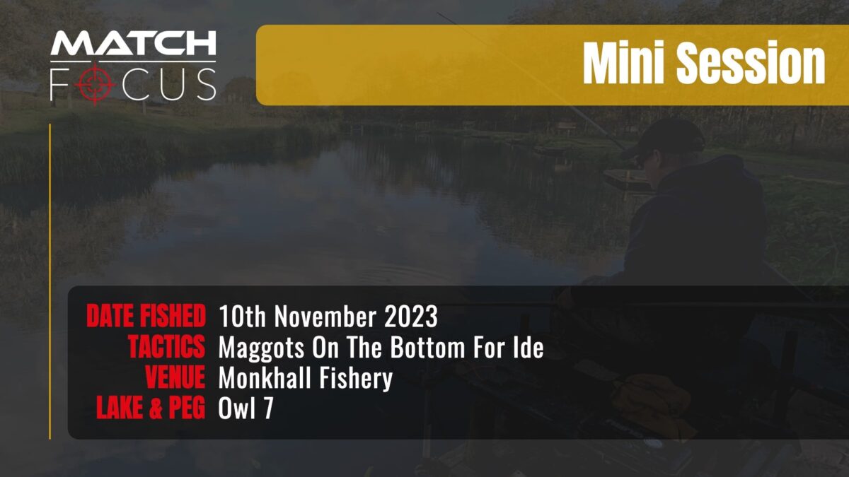 Maggots on the bottom for Ide | Monkhall Fishery | 10th November 2023 | Mini Session