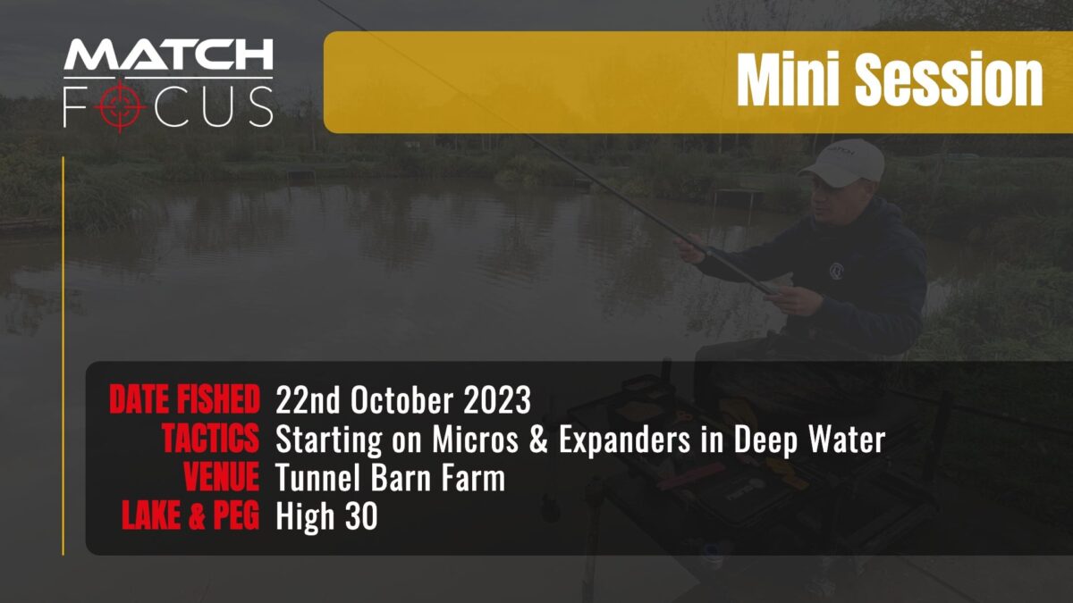 Starting on Micros & Expanders in Deep Water | Tunnel Barn Farm | 22nd October 2023 | Mini Session